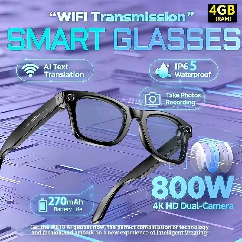 

Smart Glasses AI Translation Bluetooth Conversation Recording Listening To Music Men Women Smart Sunglasses Gift