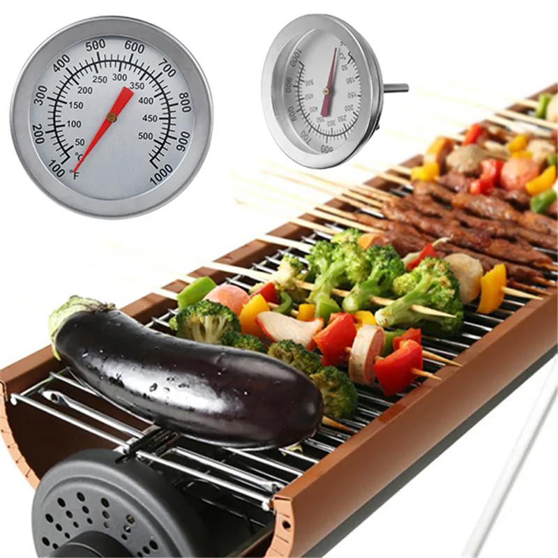 Stainless Steel BBQ Smoker Grill Temperature Gauge Barbecue Thermometer Cooking Food Probe Grill Oven Home Kitchen Accessories