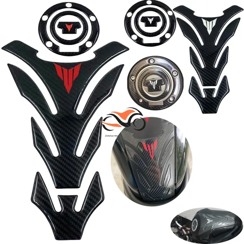 Protector de cubierta de almohadilla de tanque de combustible de motocicleta de fibra de carbono 3D para YAMAHA MT01 MT03 MT07 MT09 MT10 MT 01 03 07 09 10 pegatinas