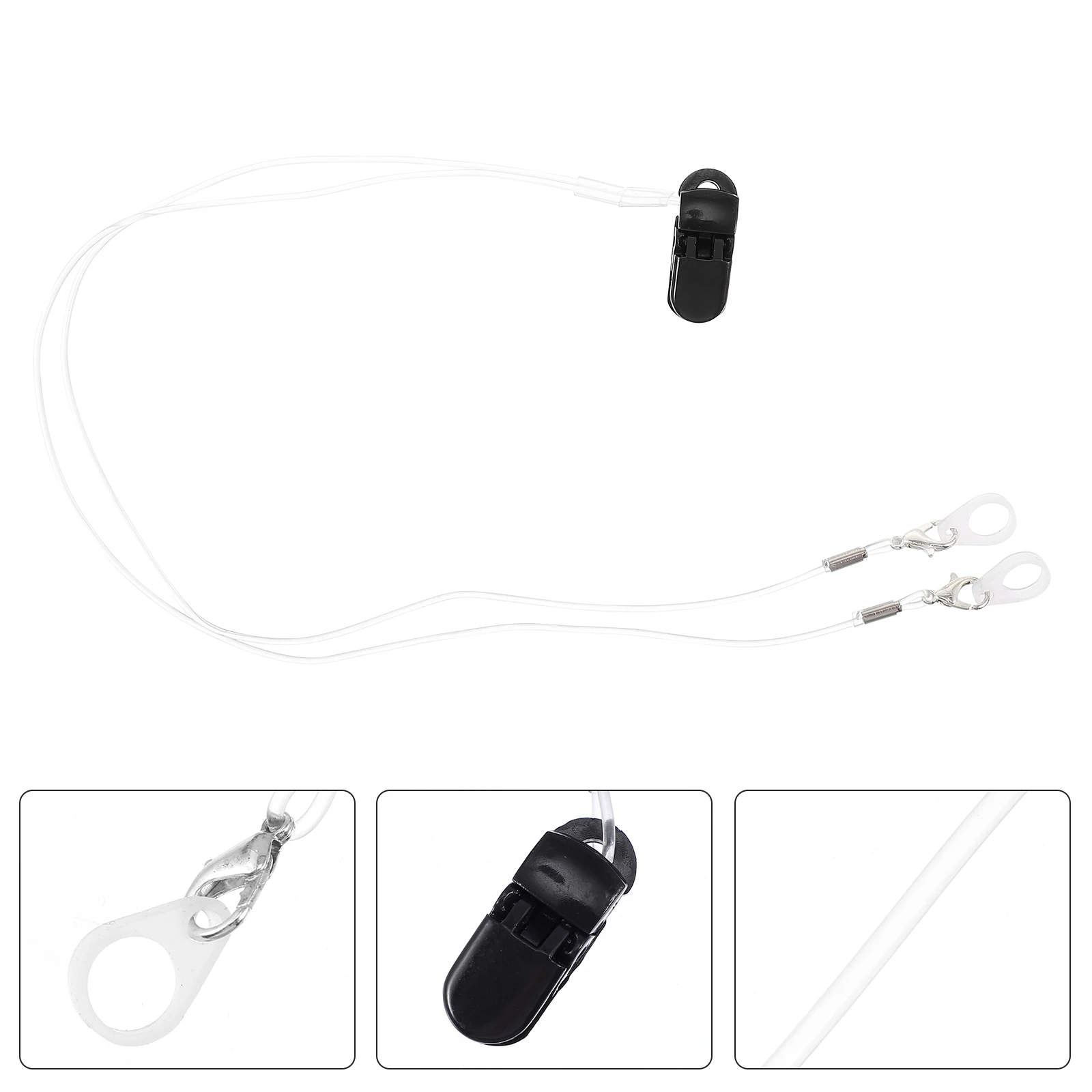 

1pc Hearing Aid Anti Drop Rope Black Clip Double Ear Transparent Strap Protective Cord Hanging Accessories Health Monitoring