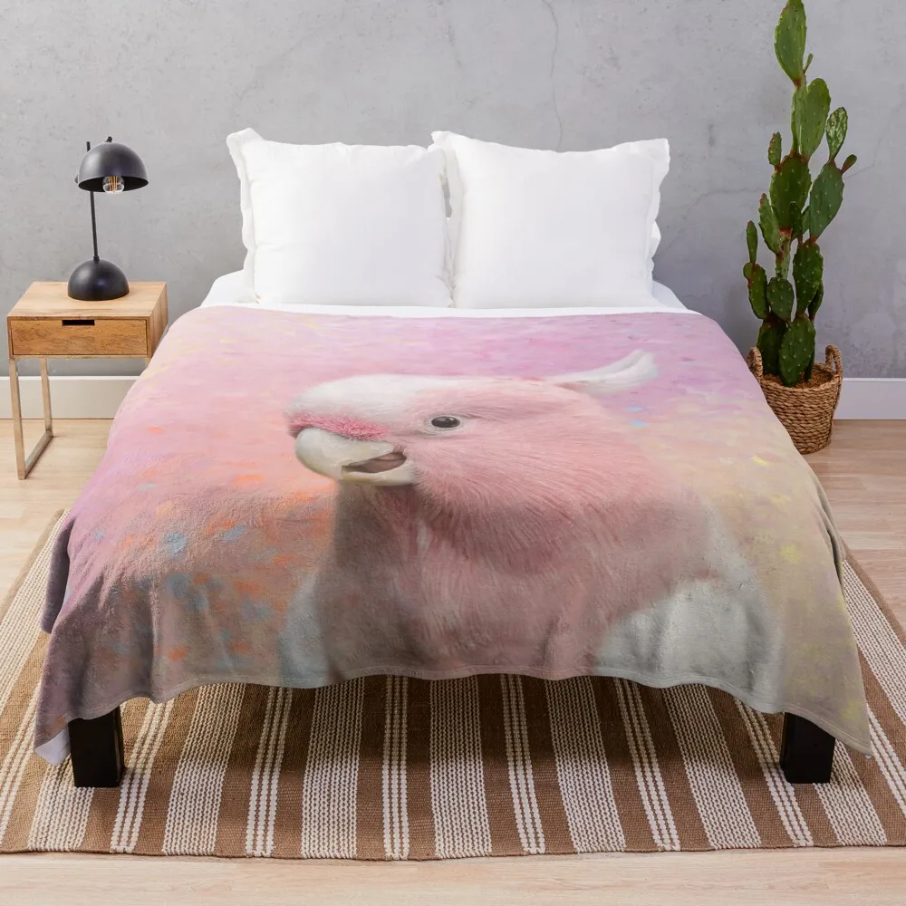 Pink Cockatoo 01 Throw Blanket Luxury Throw Blanket Camping Blanket For Sofa Thin