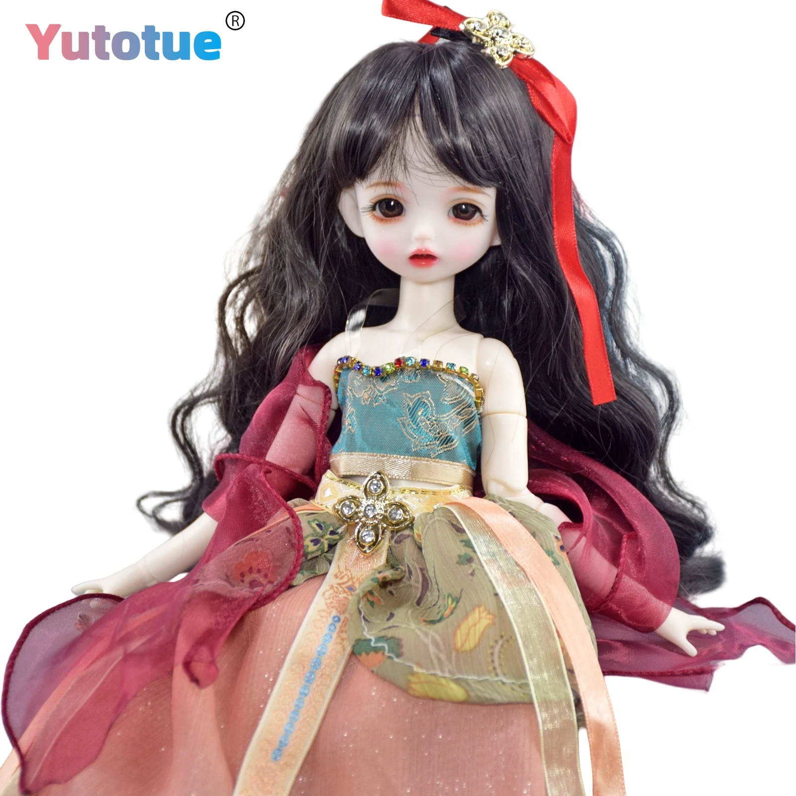 

YUTOTUE 1/6 BJD кукла игрушка 12-дюймовая кукла для девочек с черными вьющимися париками древняя одежда полный комплект