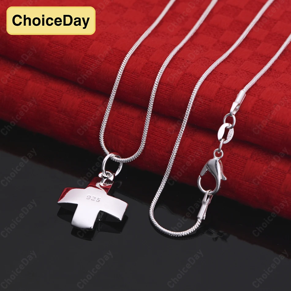

ChoiceDay модное ожерелье из стерлингового серебра 925 пробы с изысканным крестом, женские аксессуары, ювелирные изделия, очаровательное украшение для вечеринки