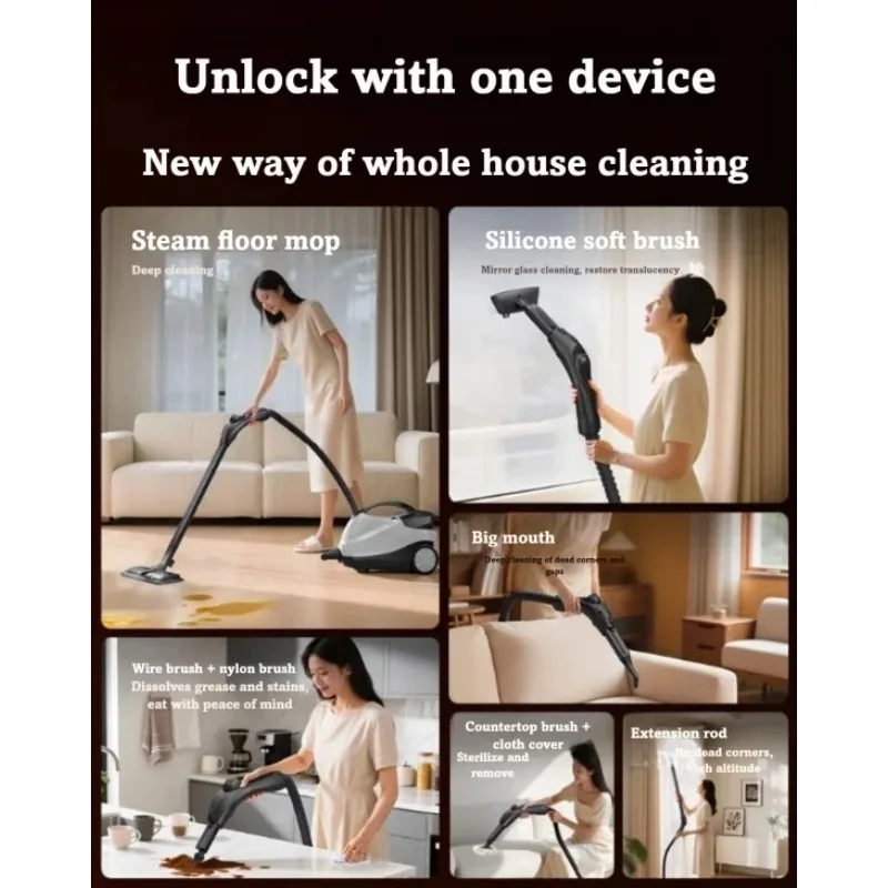 

Multifunction High Temperature High Pressure Steam Cleaner For Home Kitchen Range Hood Oven Air Conditioner And Glass Cleaning