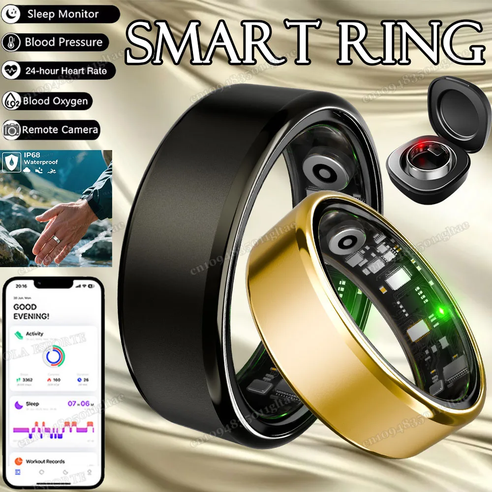 

Новое умное кольцо R09 для мужчин и женщин с чехлом для зарядки, пульс, кислород в крови, монитор температуры кожи, водонепроницаемость 5 АТМ для Android IOS
