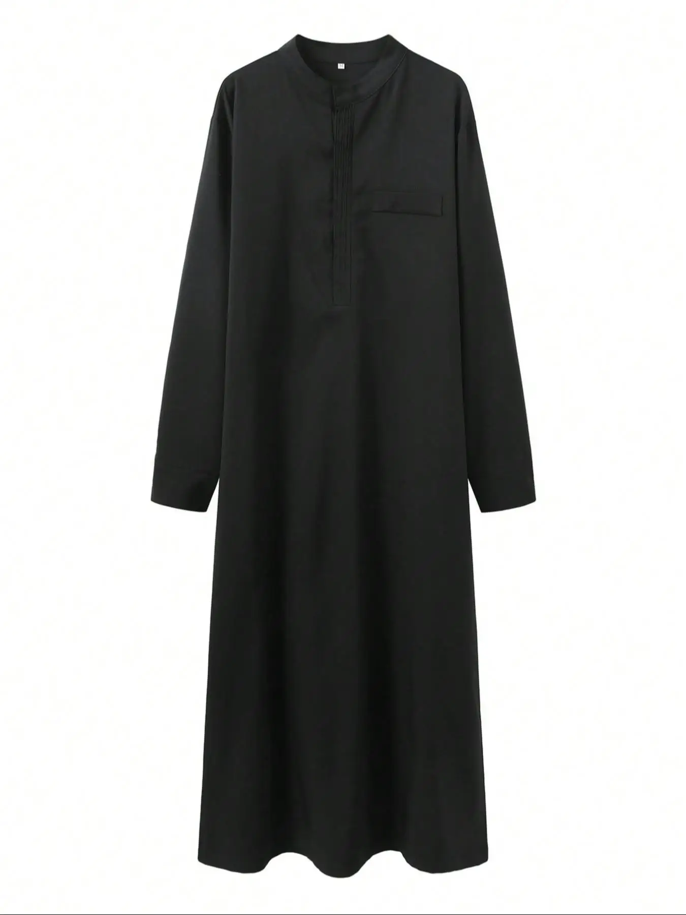 Men's Loose Traditional Ethnic Style Long Robe in Black with round Neck for Banquet And Prayer from Africa And Middle East