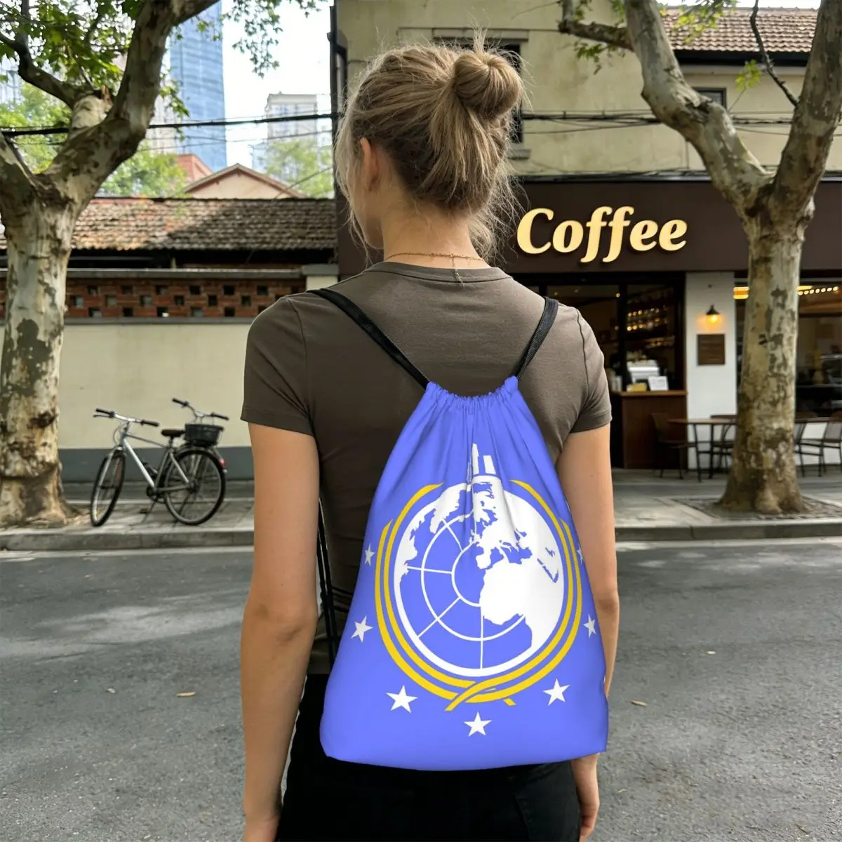 Into Hell Liberty Diving Earth For Super Backpacks Multi-function Drawstring Bags Sports Bag Book Bags for Man Woman Students