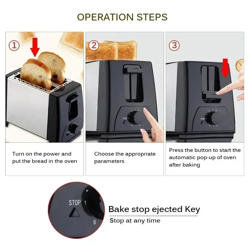 Automatic Home Commercial Kitchen Electric Bread Toaster Sandwich Maker Toaster 2 Slices Breakfast Sandwich Maker driver