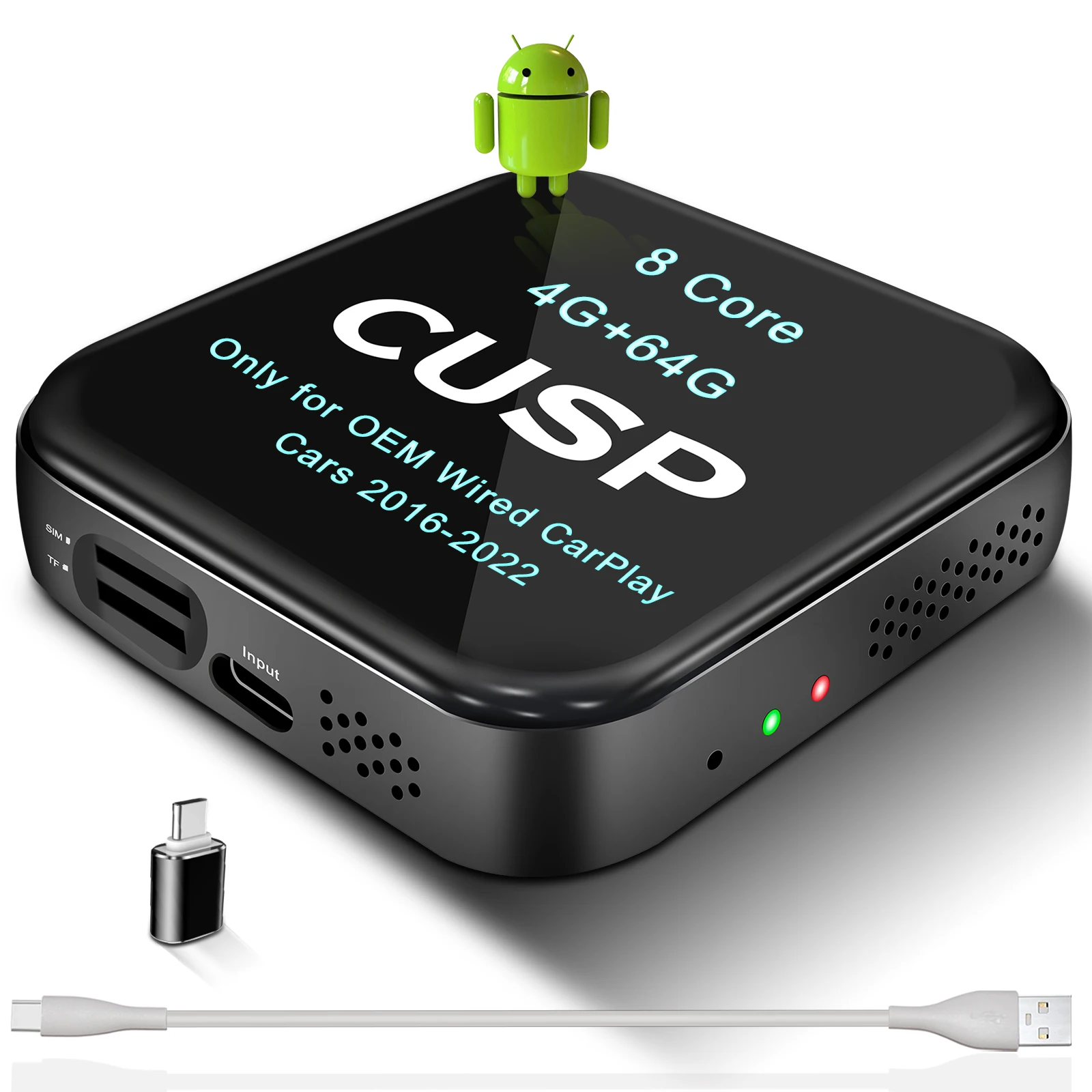 Cusp 2023 Android Auto Carplay Smart Ai Box 4G LTE Plug And Play Bluetooth WiFi Auto Connect For Toyota Audi Tesla Honda etc