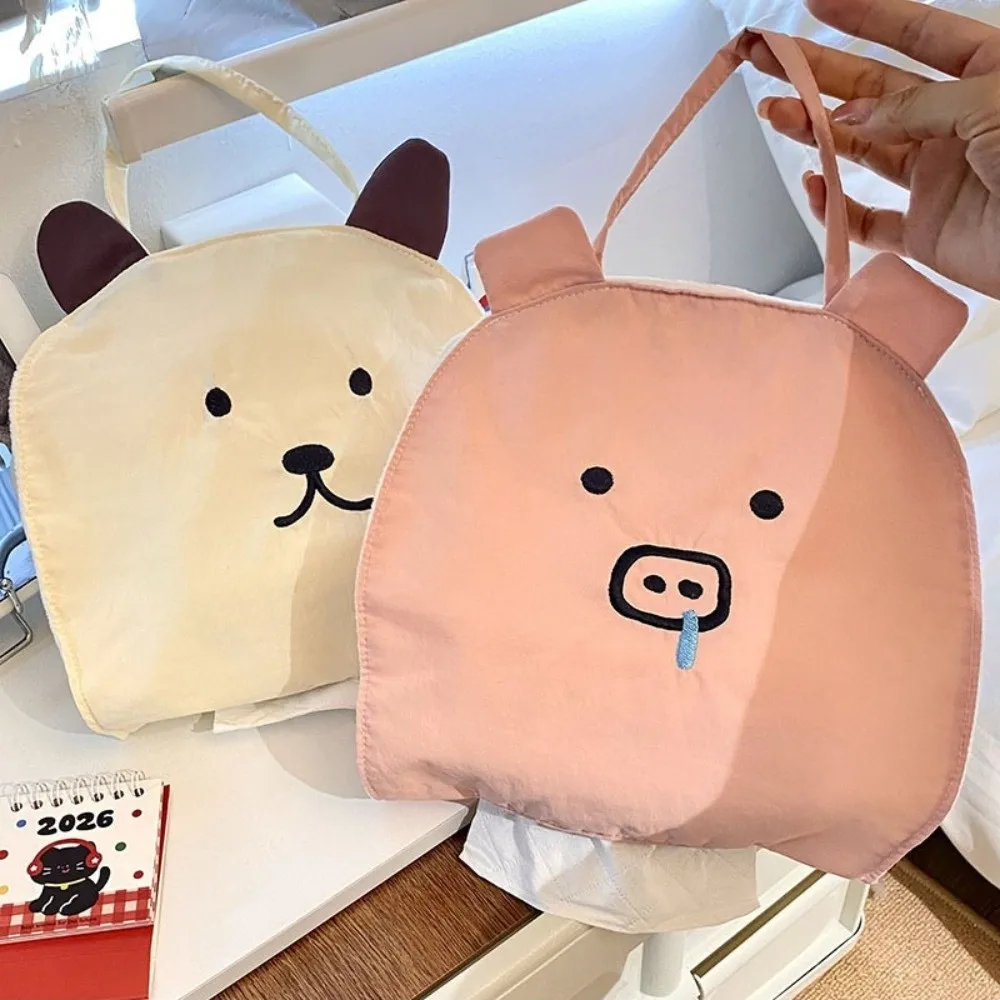 Multi-functional Cartoon Hanging Tissue Cover Pig Pattern Soft Car Tissue Box Portable Funny Paper Container Office