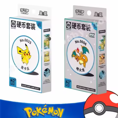 Pokemon Cards Genuine Original Trading PTCG Cartoon Collected 151 Coin Set See Collected 151 Coin Set Ex Card Book Child Gift