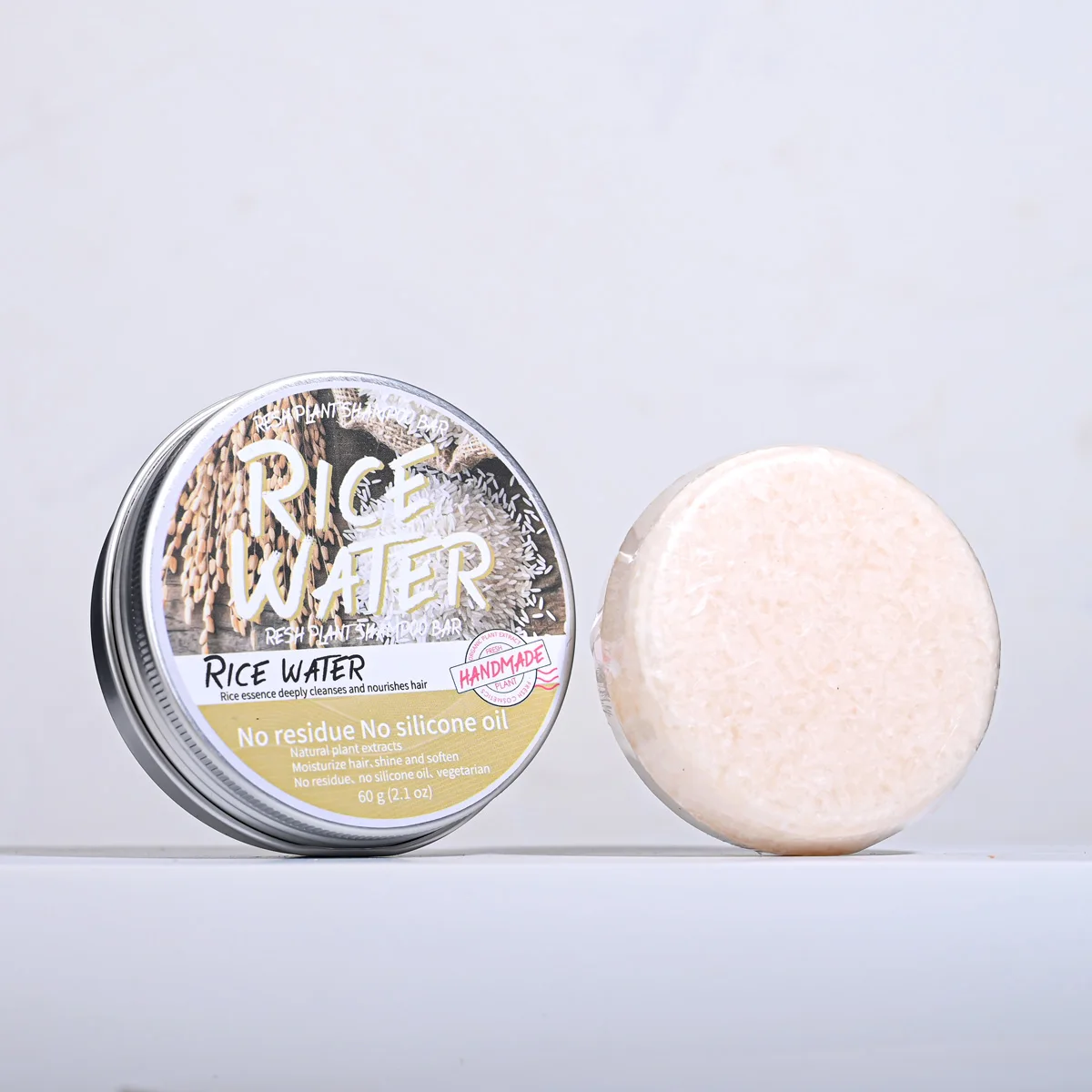 Solid Rice Water Wash Hair Soap Rice essence Oil Control&Anti dandruff Nourishing Hair and Refreshing Scalp