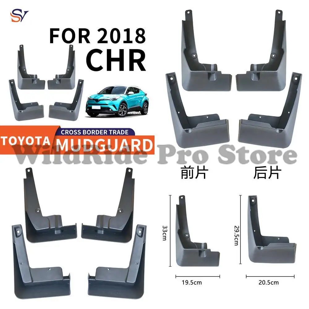 

Front & Rear Mud Flaps for 2017-2023 Toyota C-HR CHR PP Flexible Rubber Material Easy Installation Tire Fender Liners Protection