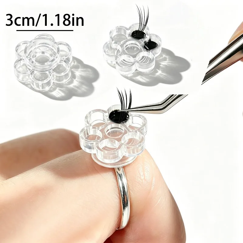 100 Stück Wimpernverlängerungs-Kleberbecher, Schnellblüten-Volumen-Fächerformer, Einweg-Kleberhalter-Palette, Wimperntechniker-Zubehör & Werkzeuge – Detail 3