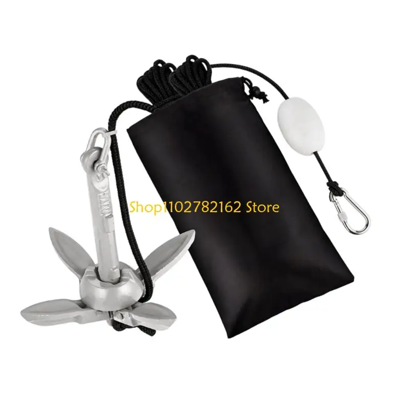 547B Rotating Secure Mechanism Collapsible Canoe Mooring with Padded Case 1.5Lb Retractable Mooring Perfect for Stand Up Boards
