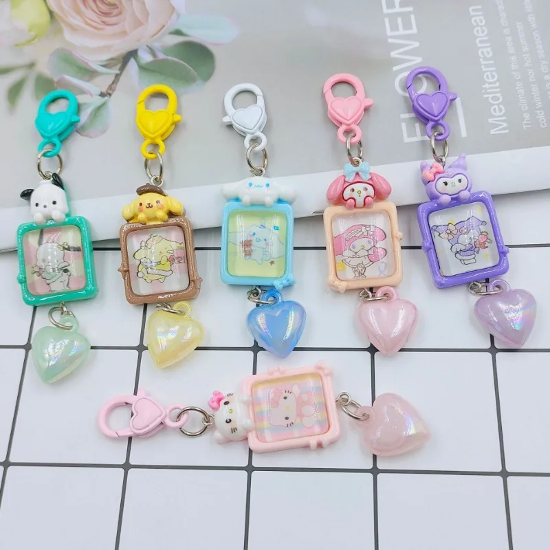 Miniso Photo Sanlio Pendant Cartoon Cute Niche Keychain Macaron Color Girl Heart Bag Decorative Pendant