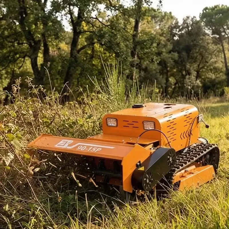 Remote Control Lawn Mower 15HP 900mm Diesel RC Tracked Mulching Grass Cutter Mower Tractor for Farm Garden Lawn Orchard Slope