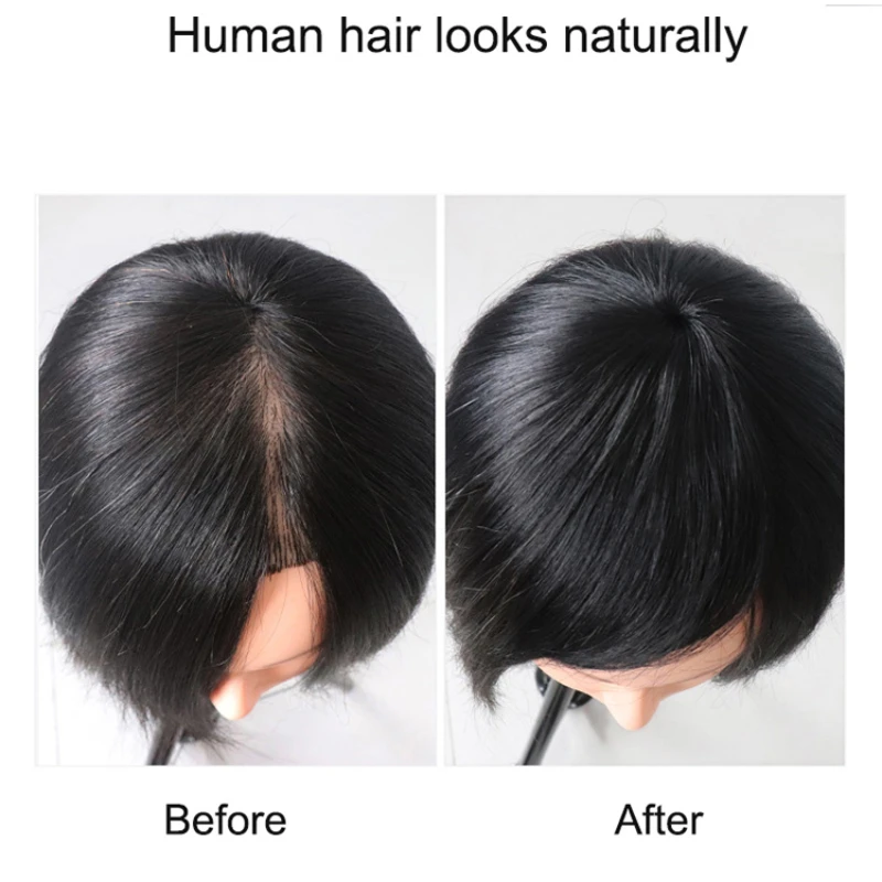 

2 BB-заколки, 100% заколка для человеческих волос в топпе для женщин, 6 дюймов, прямой стиль, заколка для человеческих волос в шиньонах