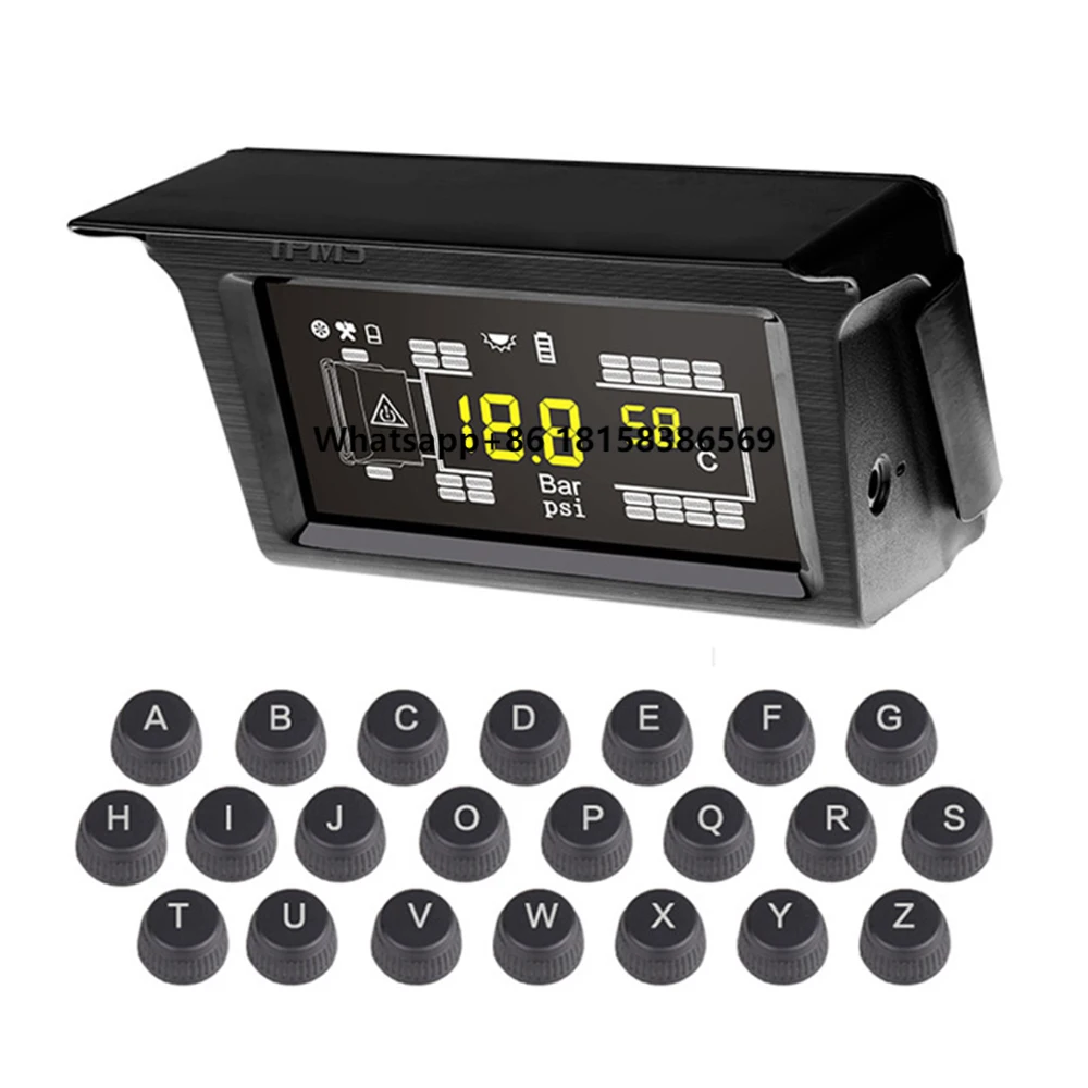 

Automatic Wireless Digital Tpms Sensor Solar Tire Pressure 6 8 10 14 16 18 22 26 Wheels Tyre System Tpms for Truck Bus