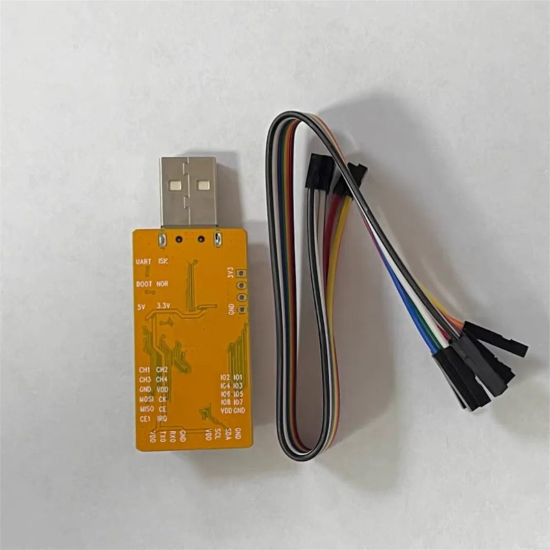 USB to UART, I2C, SPI (with 4 ADC, 4 PWM, 8 digital IO, and NRF2401 testing software)
