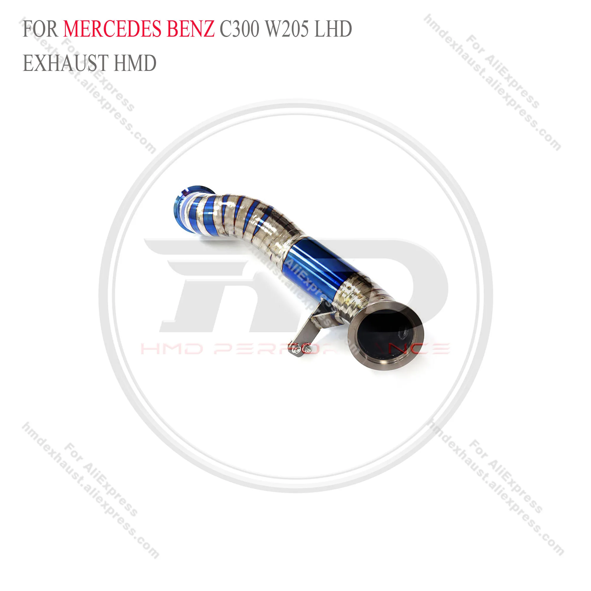 for Mercedes Benz C300  W205 2.0T LHD With Heat Shield Racing Pipe HMD Exhaust System High Flow Performance Downpipe - Image 4