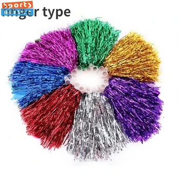 Lichtgewicht Cheerleading Pom Poms Met Handvat Cheerballen Goud Zilver Roze Rood Blauw Voor Handdans Meisje Kids Pompons Accessoires