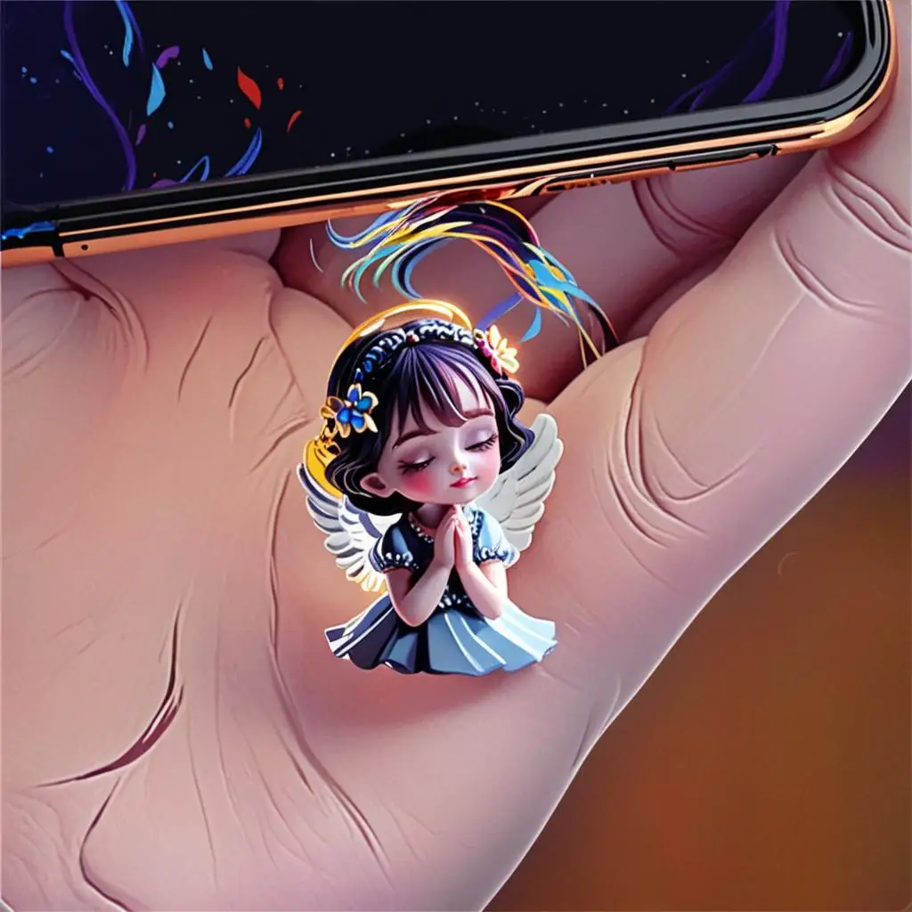 2d plana linda anjo menina acrílico telefone poeira plug adequado para telefone para tipo-c poeira rolha acessórios pingente decorativo