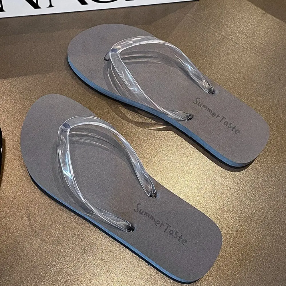 Shoes Rubber Transparent Thong Sandals Waterproof Clip Toe Women Flip Flops Non-Slip Slippers Swimming