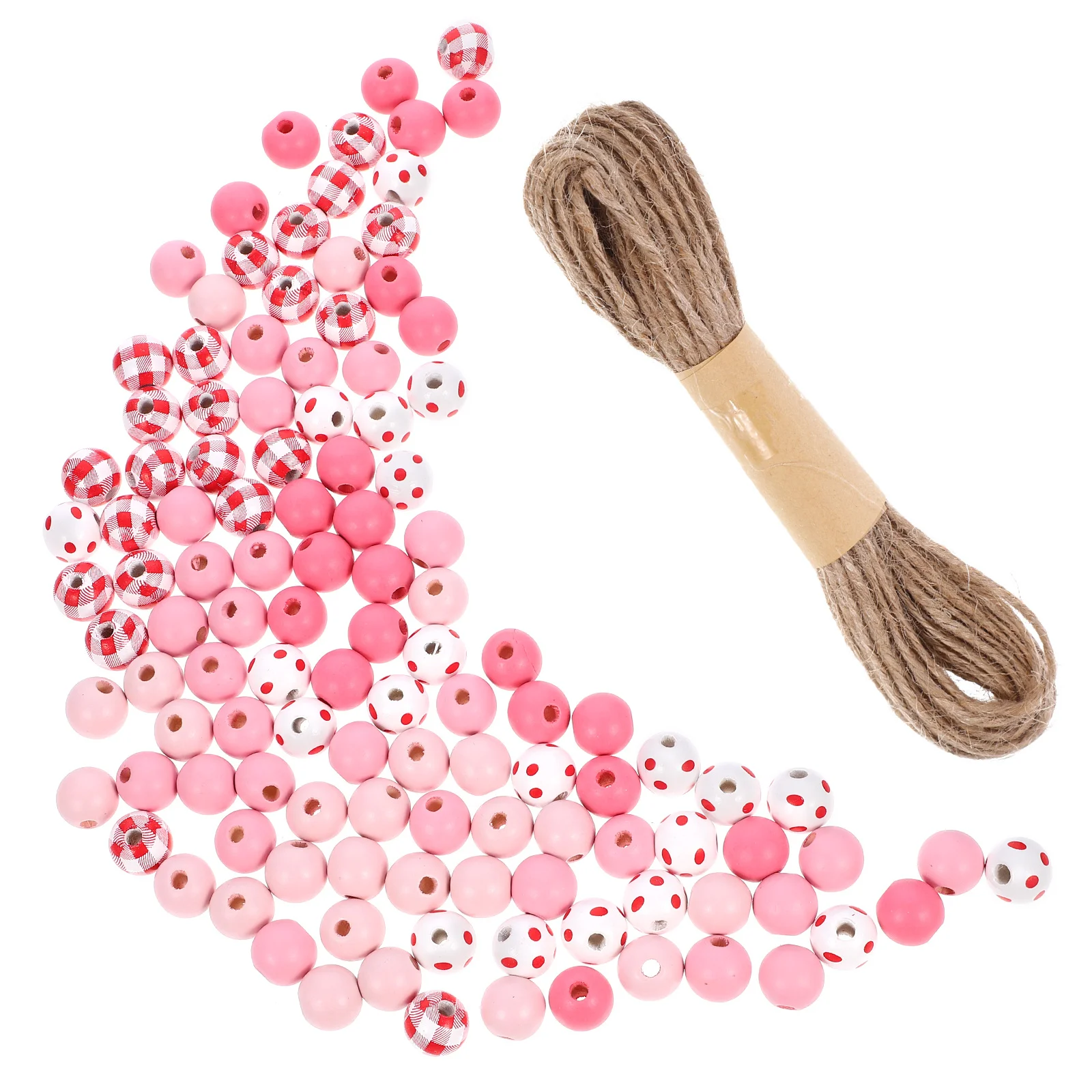 

Набор деревянных бусин: круглые рассыпные бусины для рукоделия, изготовления гирлянд, ожерелий, браслетов, украшений на День святого Валентина, разделительных элементов и подвесок