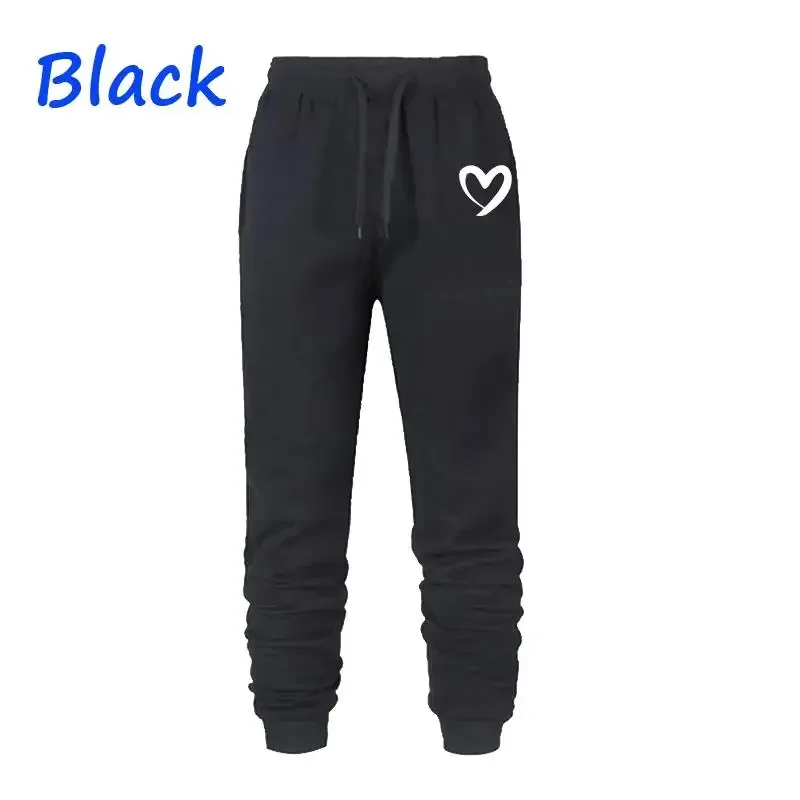 Heart Printed Women Sweatpants Autumn Winter Fleece Trousers Casual Sports Fitness Female Jogging Pants