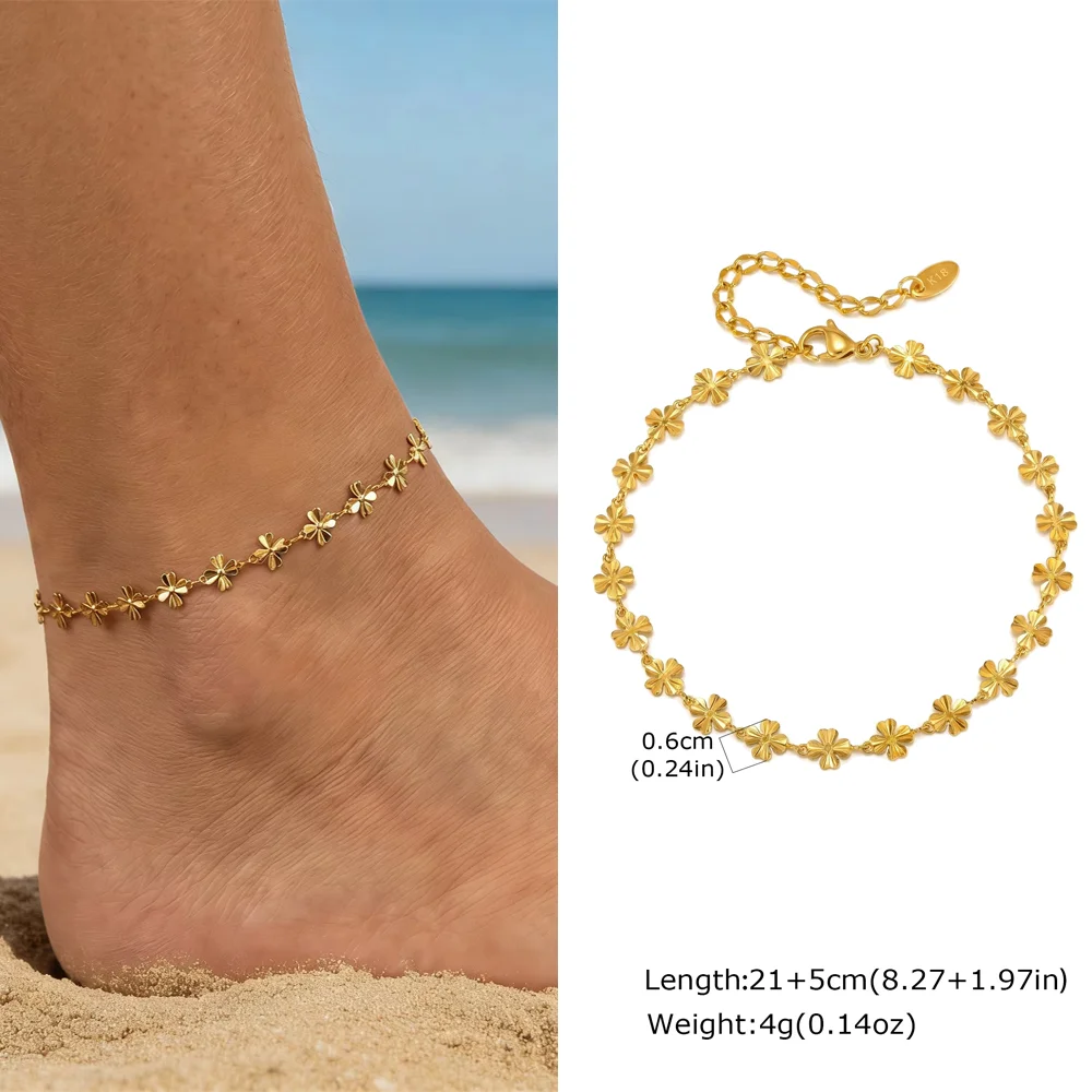 Herz-Fußkettchen aus Edelstahl für Damen, vergoldetes, zartes Fußkettchen-Armband, leichter Luxus-Fußschmuck, Partygeschenke für Mädchen