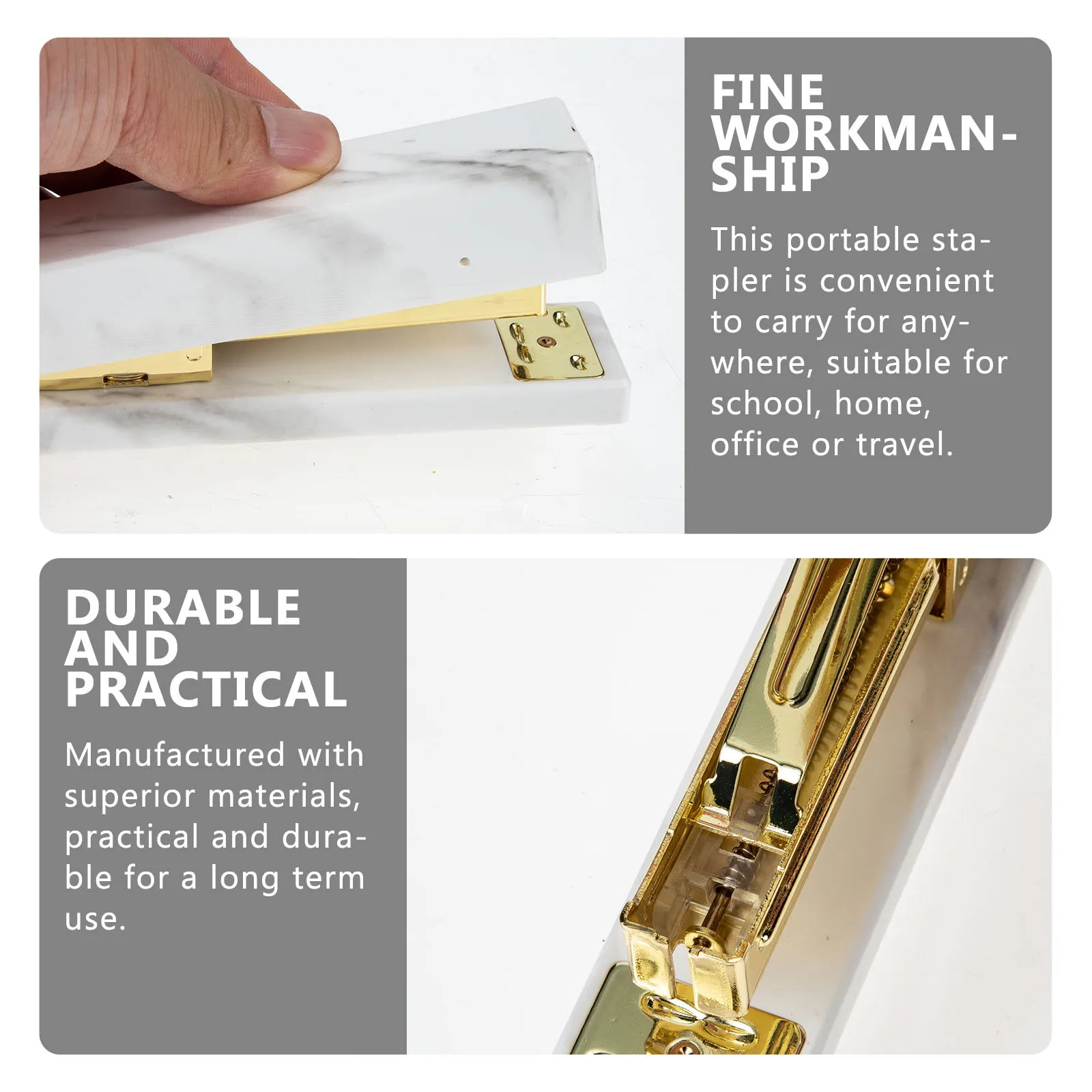 

Golden Multi-Function Portable Office Home Supply Desktop Stapler Professional Office Supplies Convenient Carry Stapler
