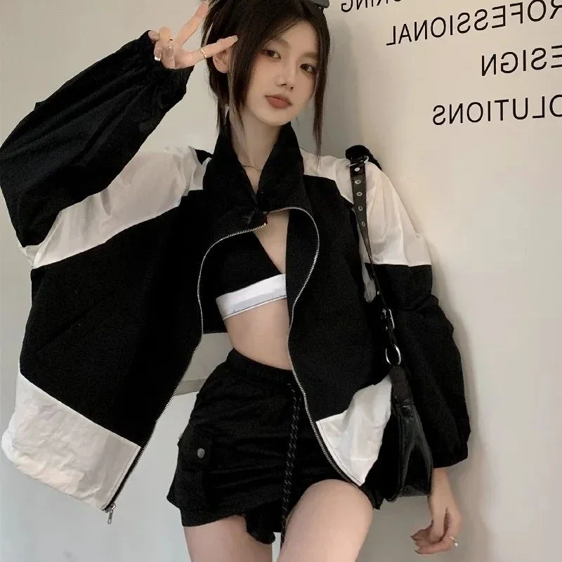 

Windbreaker Jacekt Women Oversized Korean Fashion Gorpcore Track Jackets Zipper Outdoor Windbreak Vintage Y2k Aesthetic