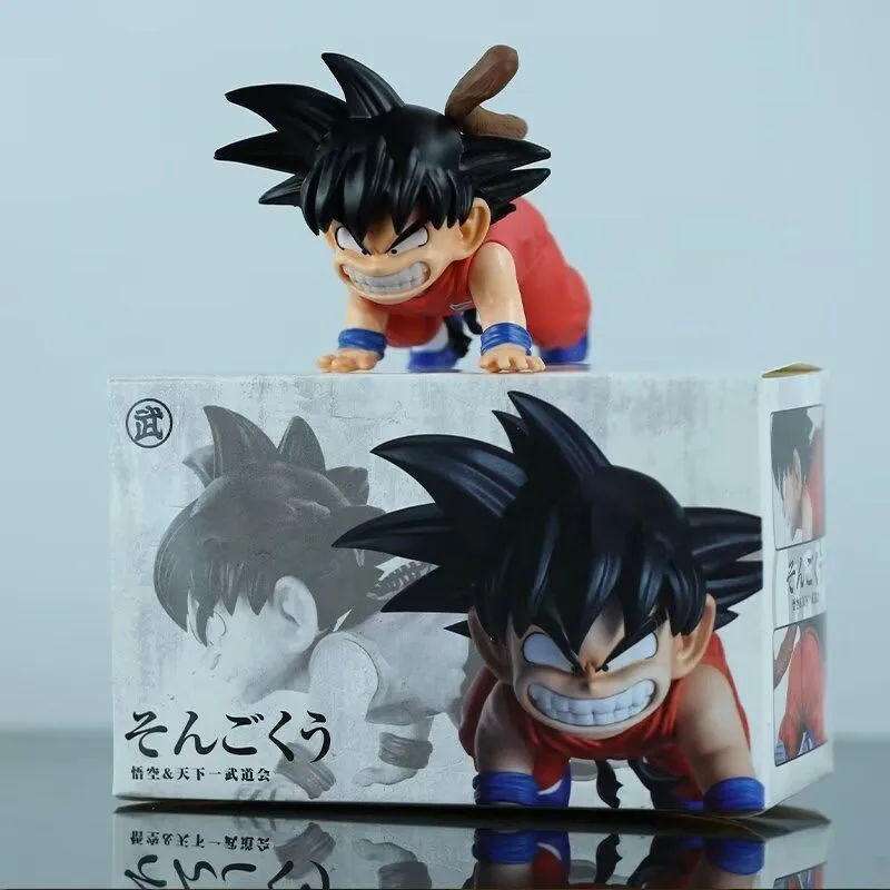 Figura de Goku gateando, hecha a mano, de la Asociación Mundial de Artes Marciales de Dragon Ball, modelo de muñeco de dibujos animados, regalo de cumpleaños, adorno.