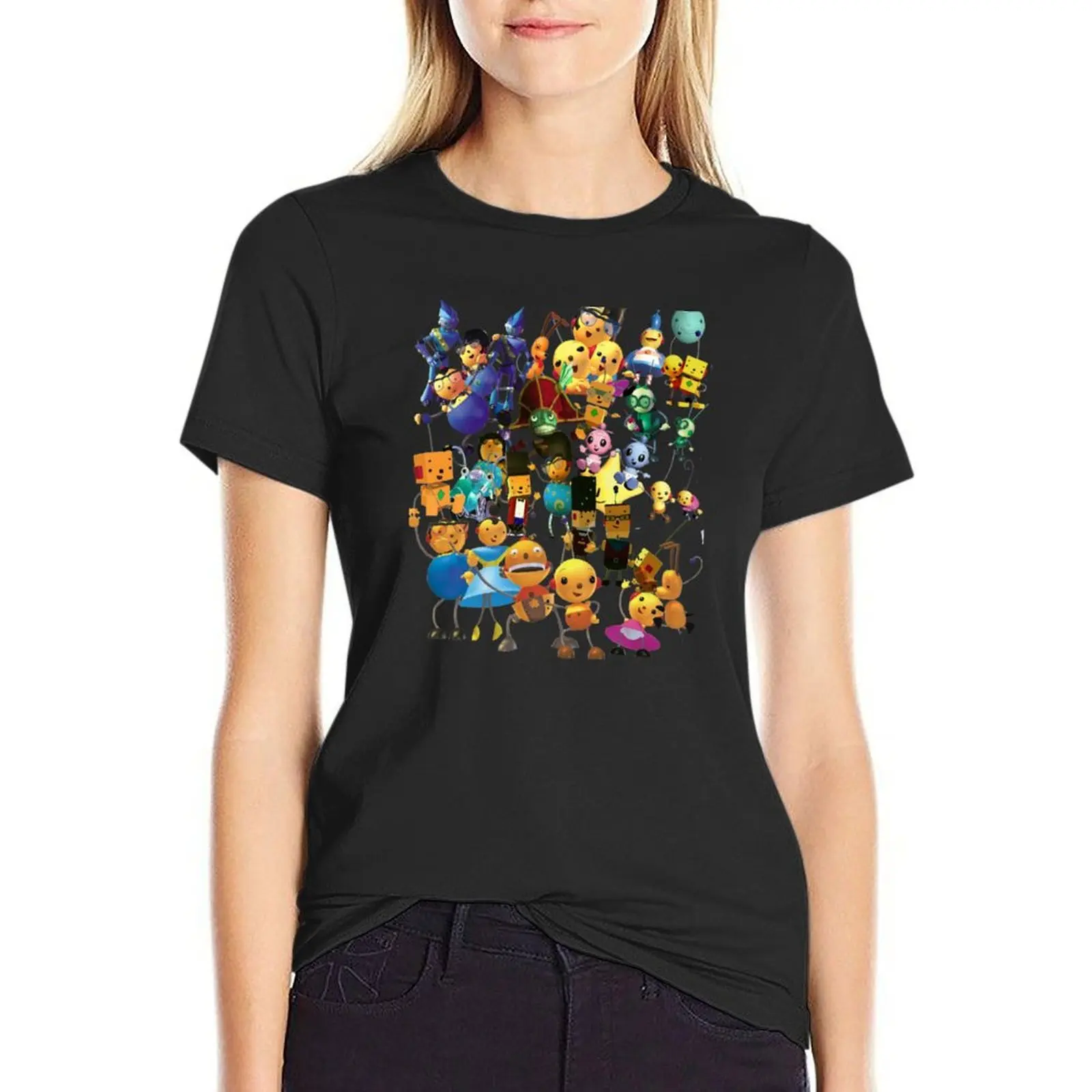 

Rolie Polie Olie Group Shot Design T-Shirt funnys summer clothes summer top cute clothes t shirts for Women loose fit