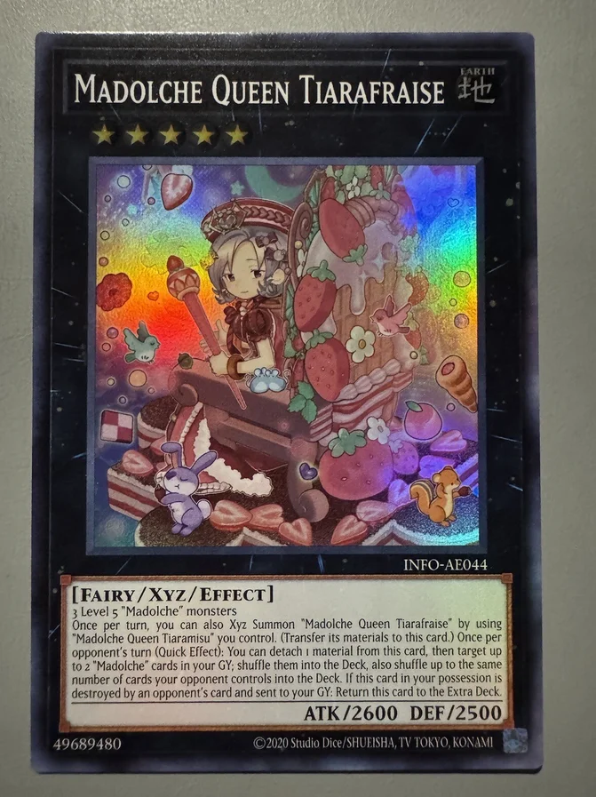 Yugioh KONAMI Duel Monsters INFO-AE044 Madolche Queen Tiarafraise Super Asian English Collection Mint Card