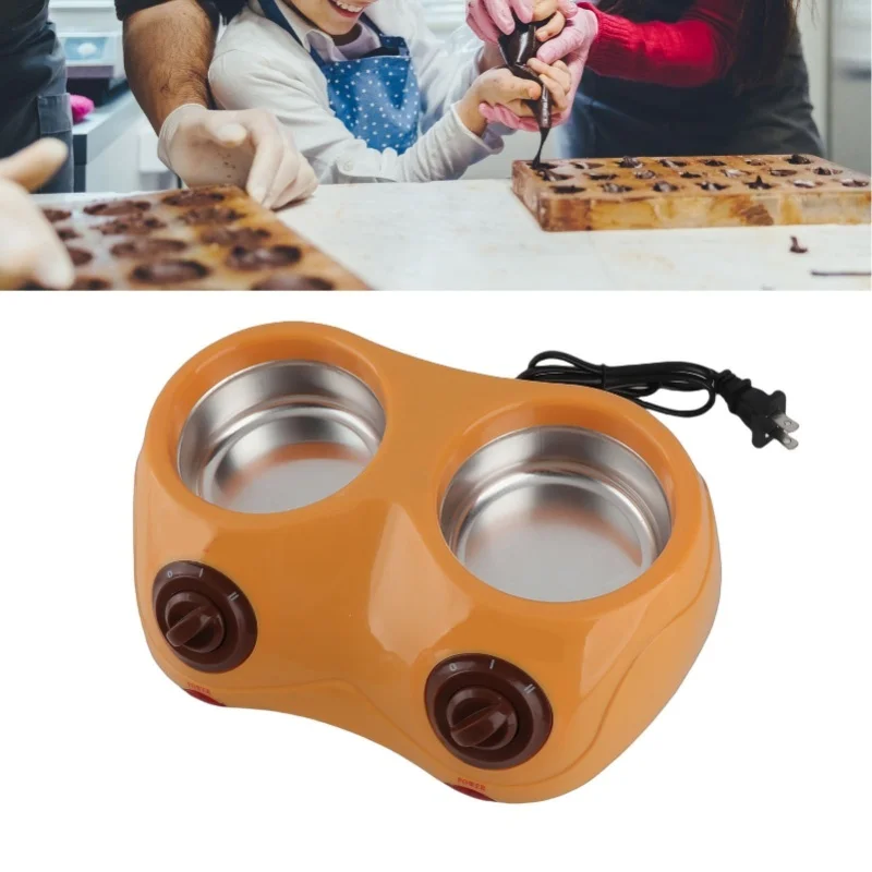 Electric Chocolate Melting Pot Fondue Machine With Double Pot Kitchen Tool For Melting