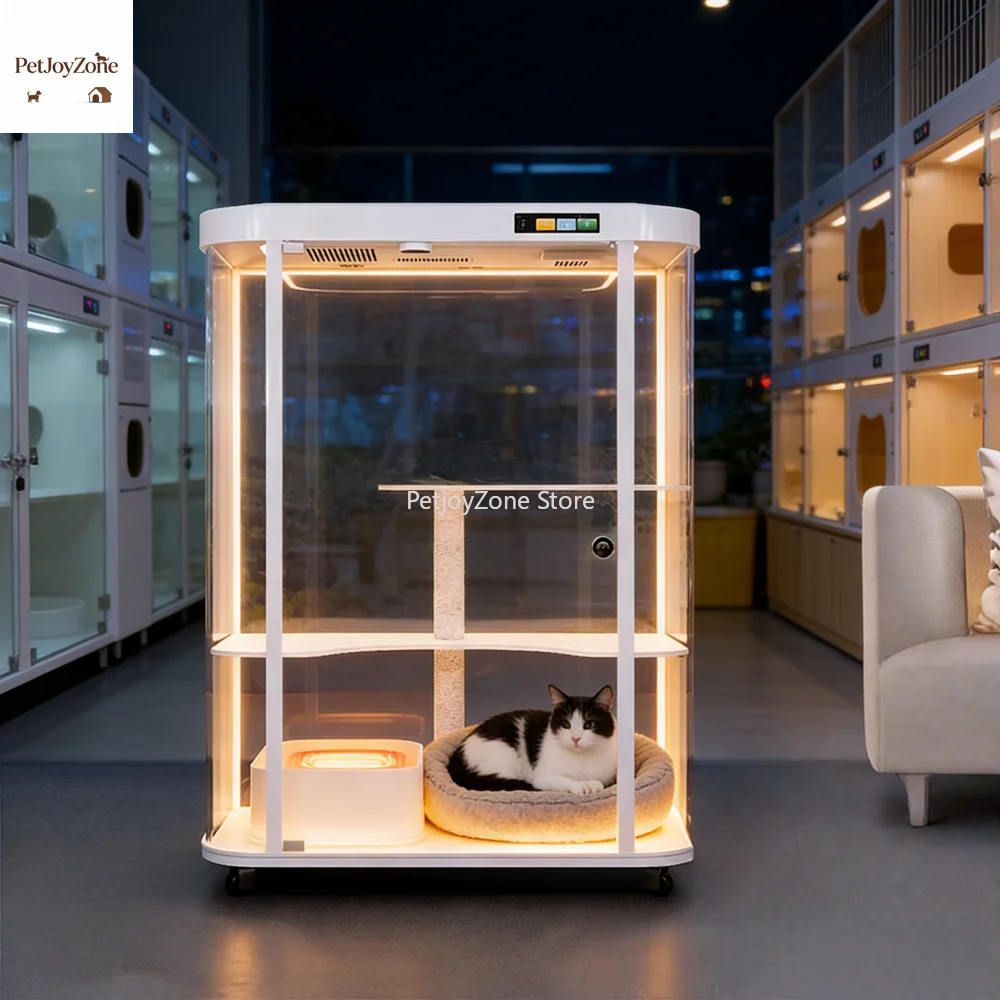 

PetJoyZone Luxury Cat-Friendly Cage Cat Tree Intelligent Pet Cabin With Multifunctional Features Circulating Fresh Air System