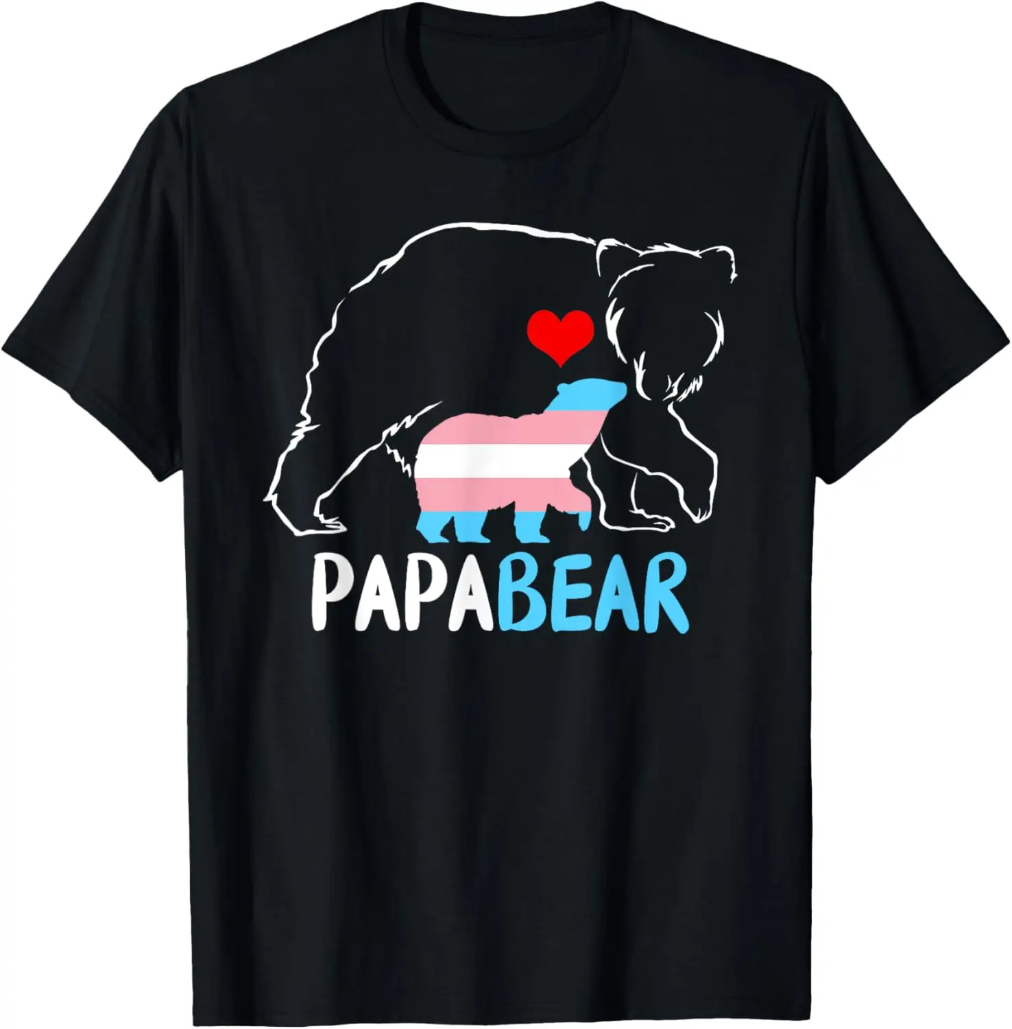 Trans Papa Bear Proud Dad Rainbow Transgender Father's Day T-Shirt