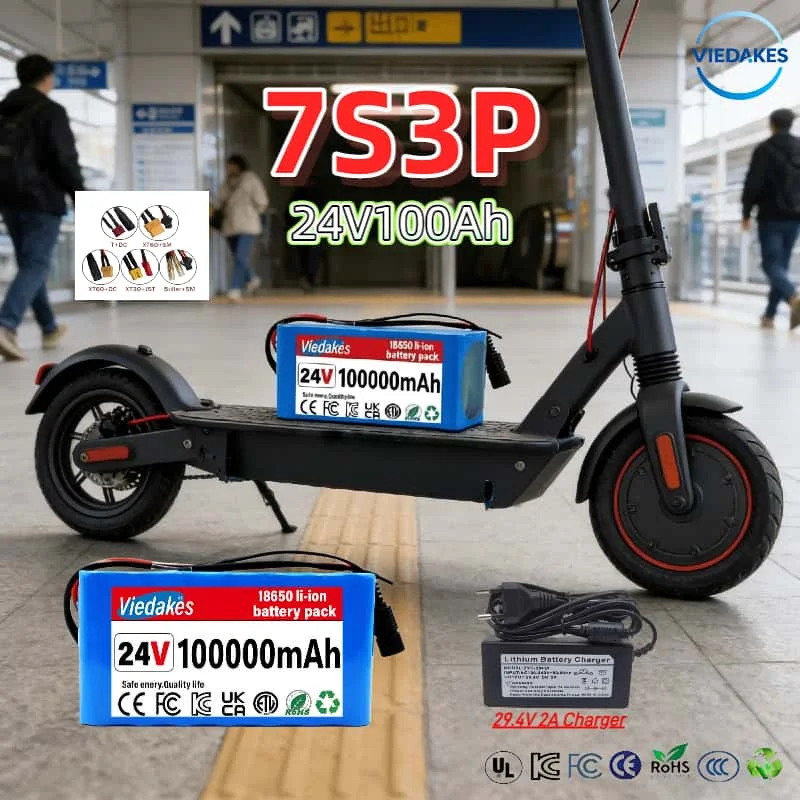 

Popular-Choice 7S3P 24V100Ah 18650 Lithium Pack Reliable for E-Scooter RV Electric Wheelchair Camping Gear Kids Toy Car