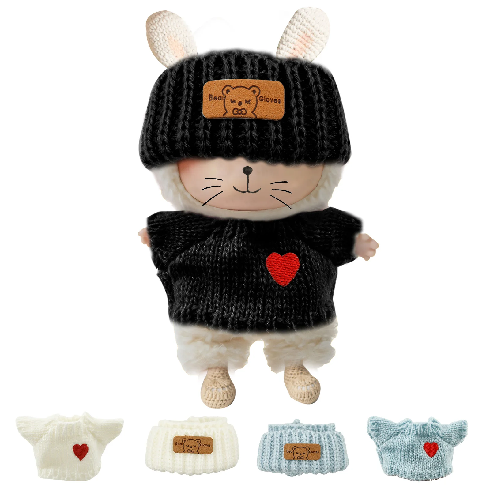 

3 комплекта, тканевый комплект одежды для куклы, мини-кукольная одежда, наряд для Labubu, аксессуары для одежды, сделай сам, приятная игрушка, свитер, одежда