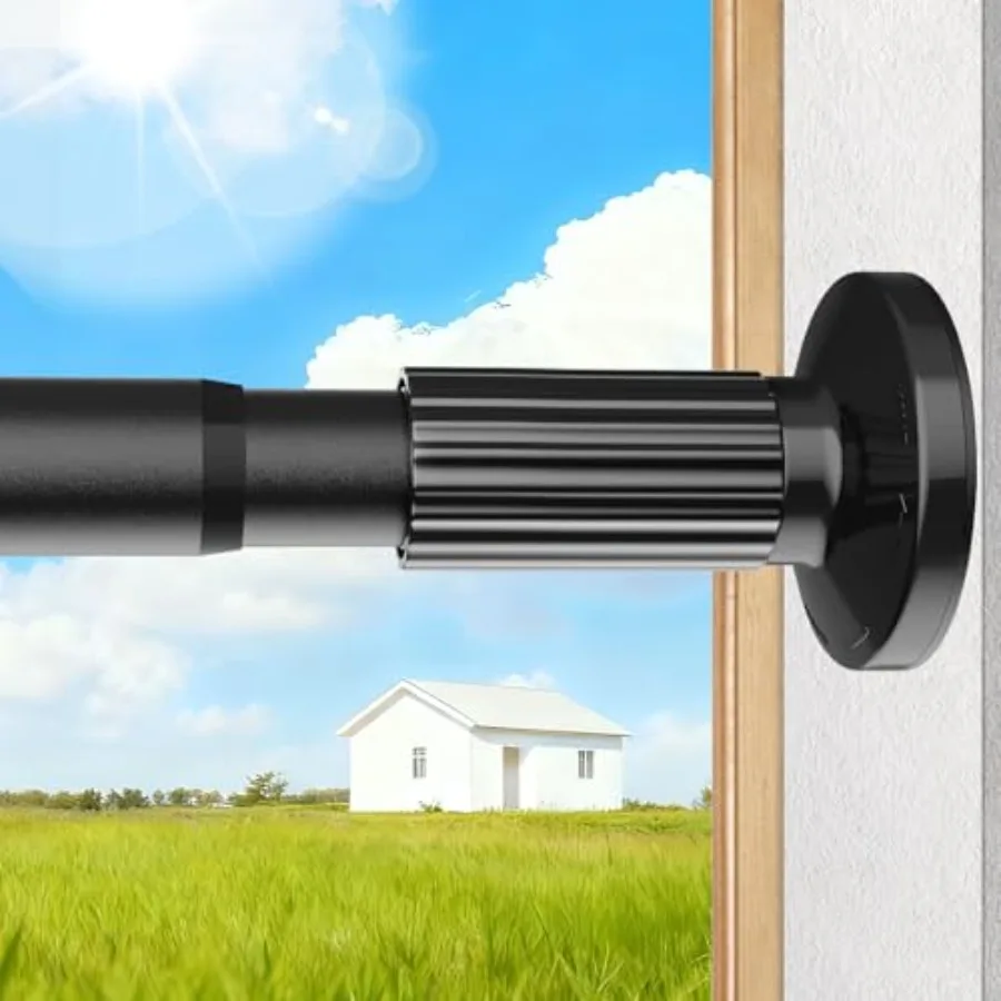 

Tension Curin Rod 5-66 h 4.25-3.83Ft Extra LonOutdoor Tension Rod for Patio ow No Drill l-End Adable SprinShower Rod t of Easy