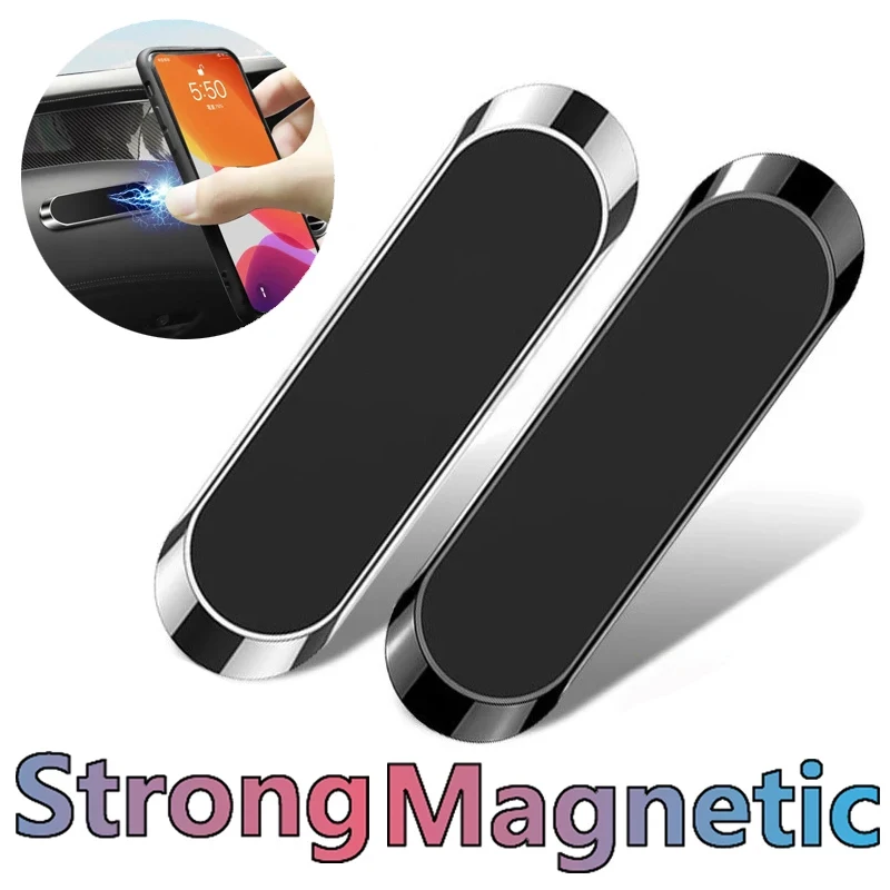 Strip Metal Magnetic Phone Holder Magnetic Car Phone Holder Stand Zinc Alloy Magnet Car GPS Support Mount Cellphone Holder Stand