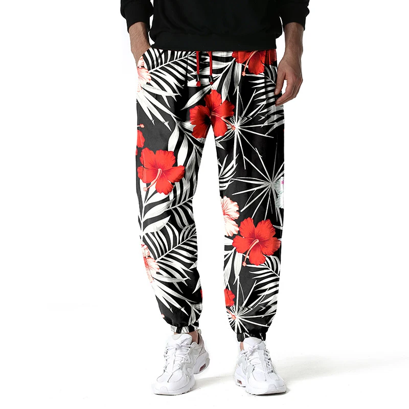 

Unisex Floral Print Joggers Pants Men 2022 Brand Casual Boho Hippie Harem Pants Harajuku Streetwear Joggering Sweatpants Male