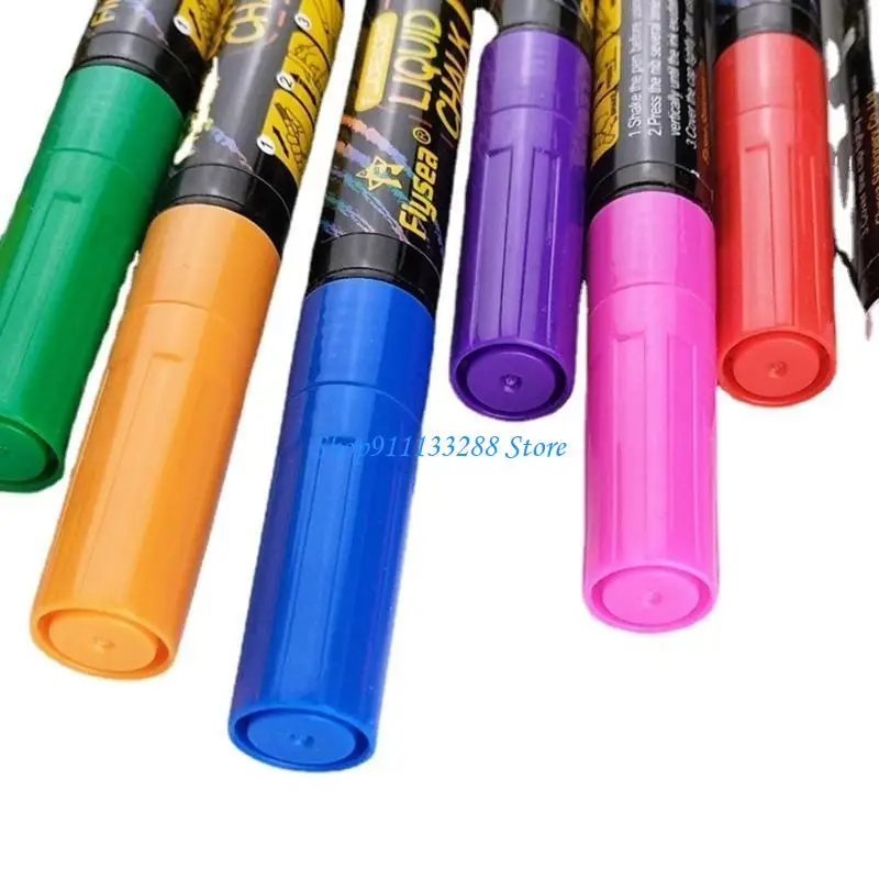 

G88D 8 Pack Highlighter Marker Pens Colorful Erasable Liquid Chalks Fluorescent Pens