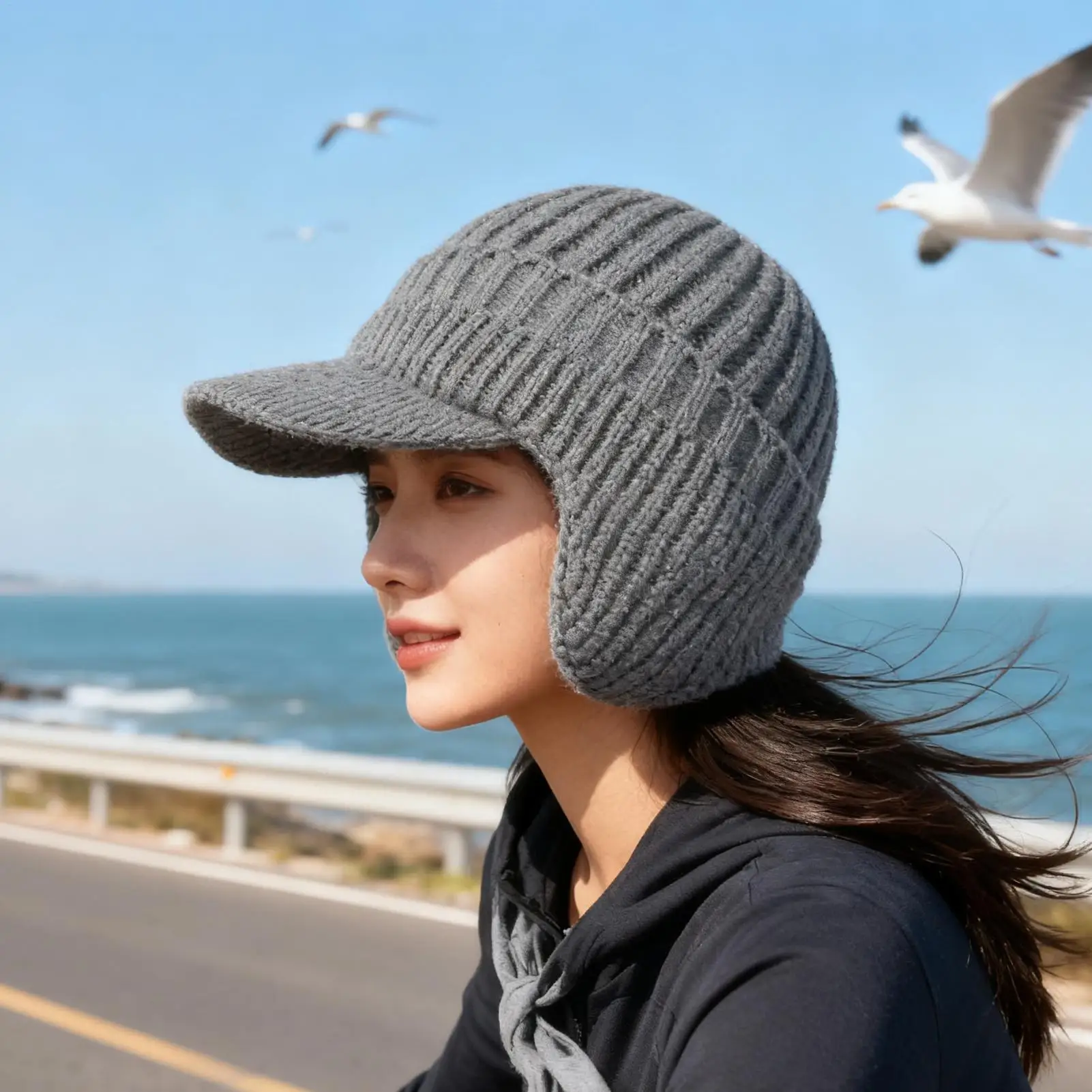 Gorro con ala de punto transpirable, gorro para clima frío para esquiar, snowboard, senderismo, pesca en hielo, ciclismo, Camping y nieve