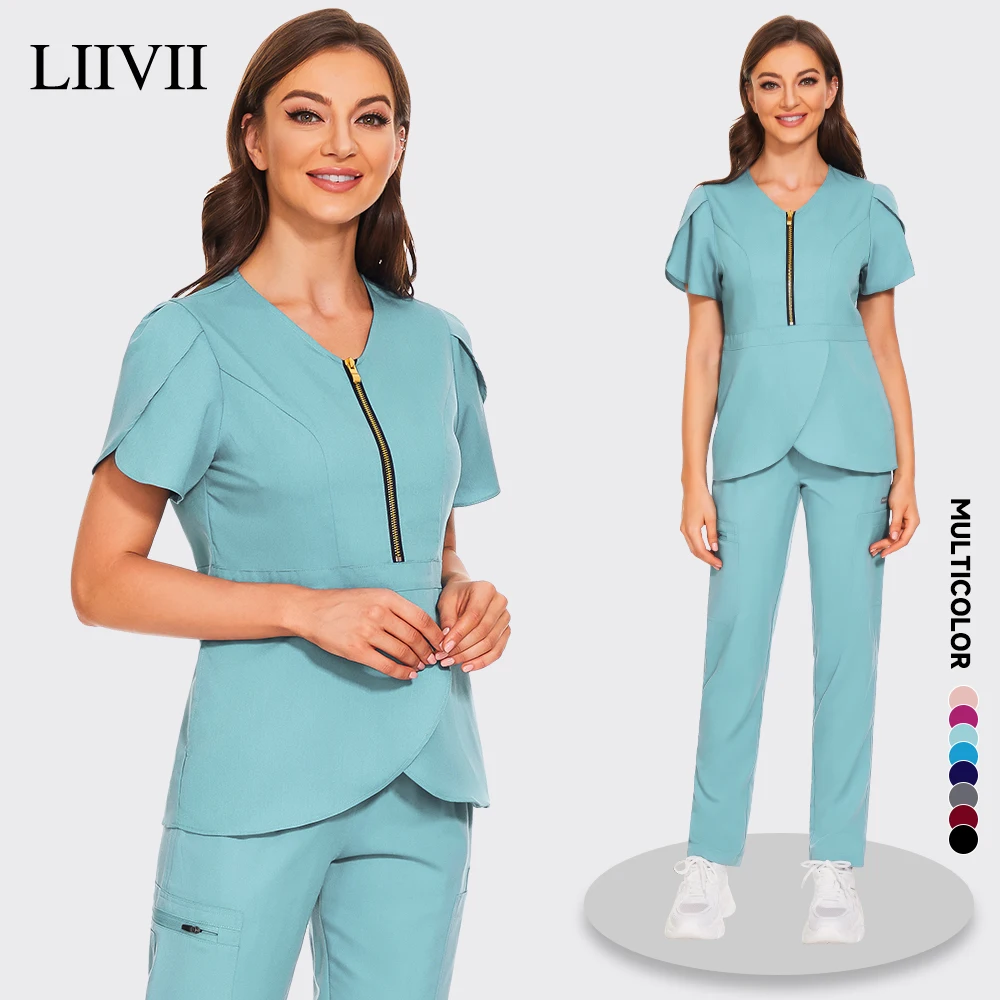 Set di istituti di toelettatura per animali domestici vestiti per saloni di bellezza scrub vestiti uniformi termali di alta qualità moda abiti da lavoro con scollo a v