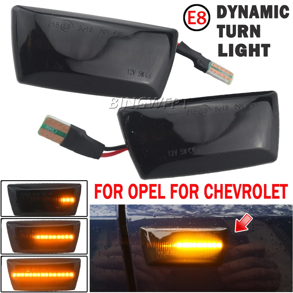 2 buah untuk Opel Insignia Astra H Zafira B Corsa D untuk Chevrolet Cruze Dynamic LED lampu penanda samping mobil Repeater lampu sinyal