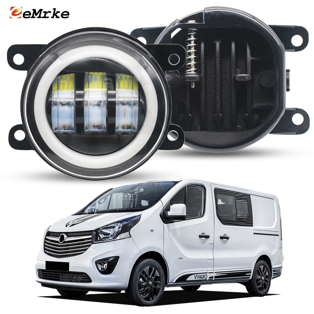Led Luz de niebla Fog Light DRL for Opel Vauxhall Vivaro B X82 Fiat Talento 2015 2016 2017 2018 2019 Lens + Turn Signal Ring