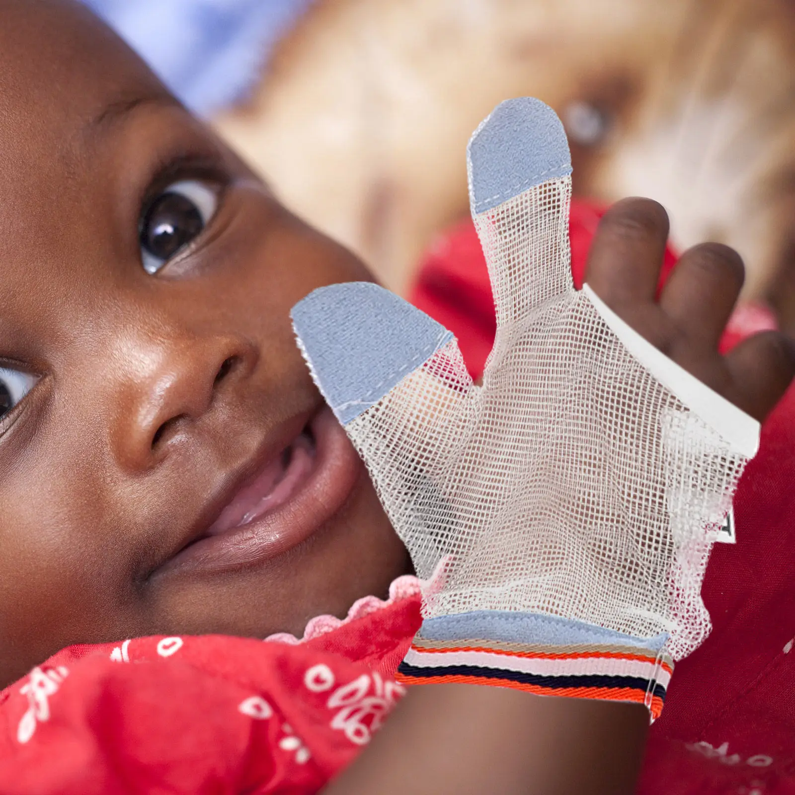 

2Pairs Infant Finger Sucking Stop Gloves High-Grade Quick-Dry Fabric Adjustable Cuff Thumb Protector Breathable Summer Baby